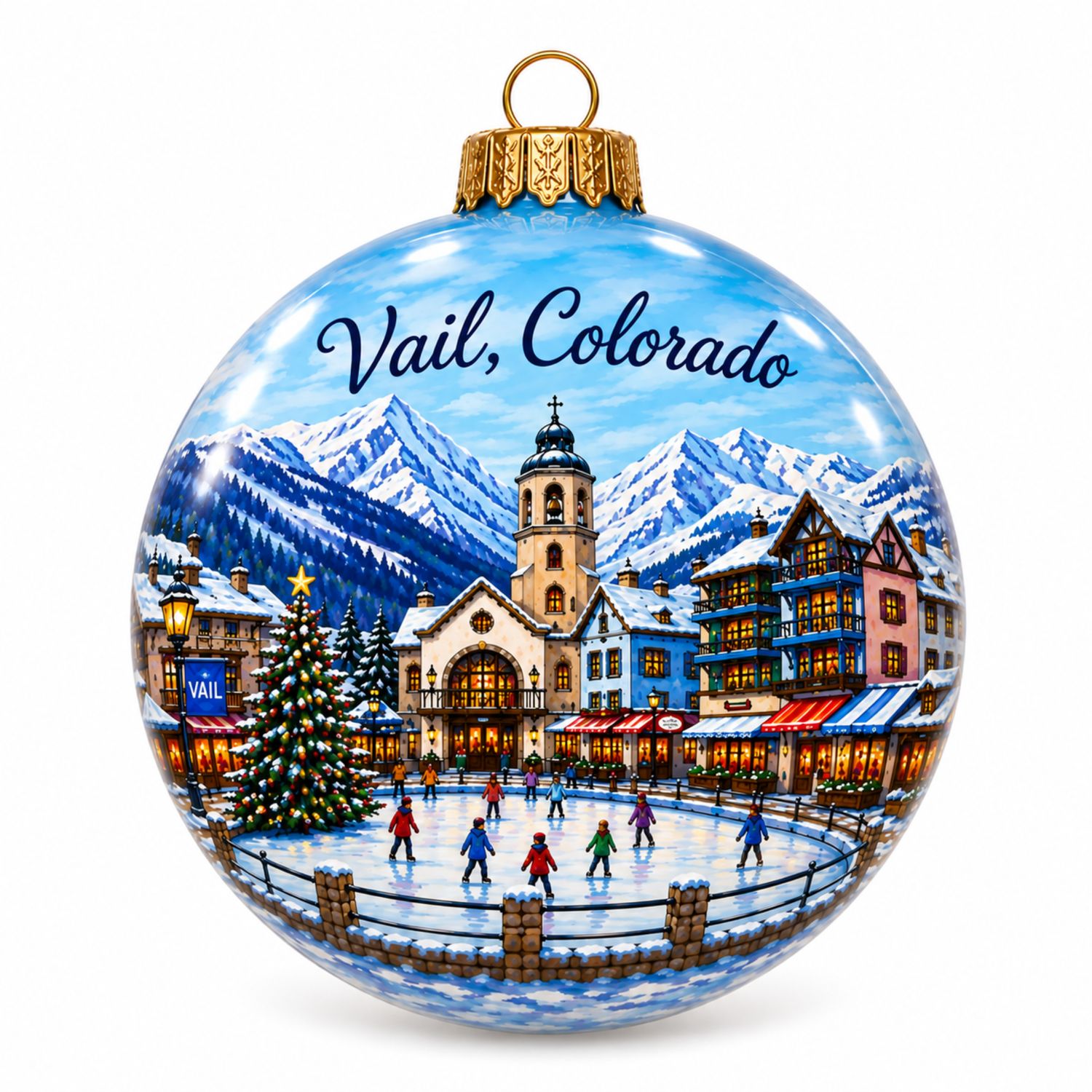 Colisco Vail Colorado Winter Hand Painted Ornament