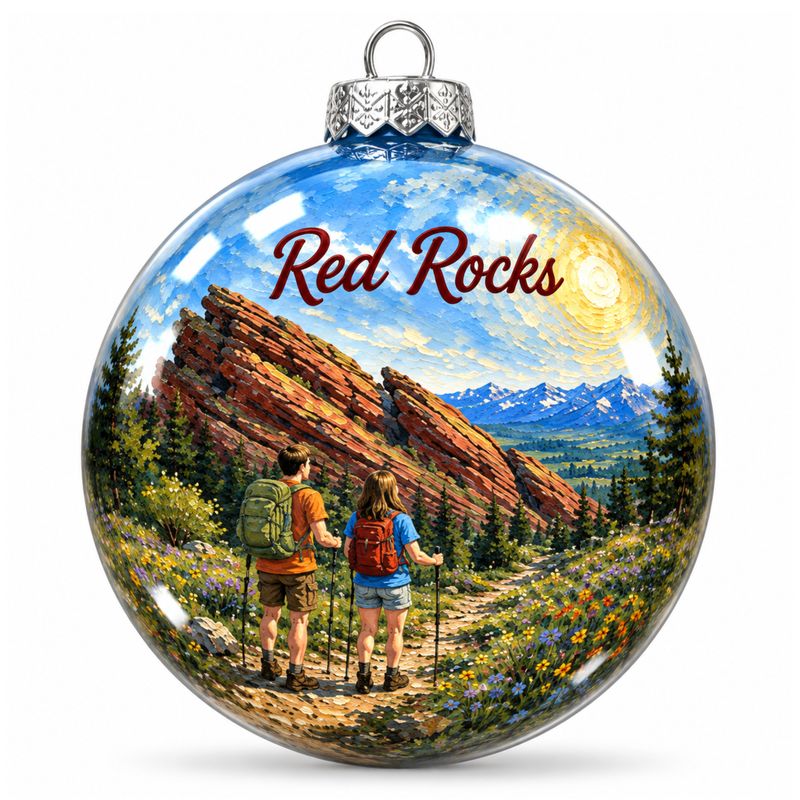 Colisco Red Rocks Hiking Hand Painted Ornament