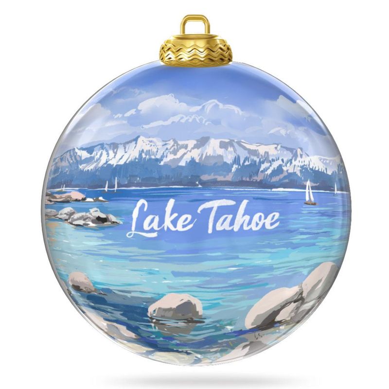 Colisco Lake Tahoe Mountain Hand Painted Ornament
