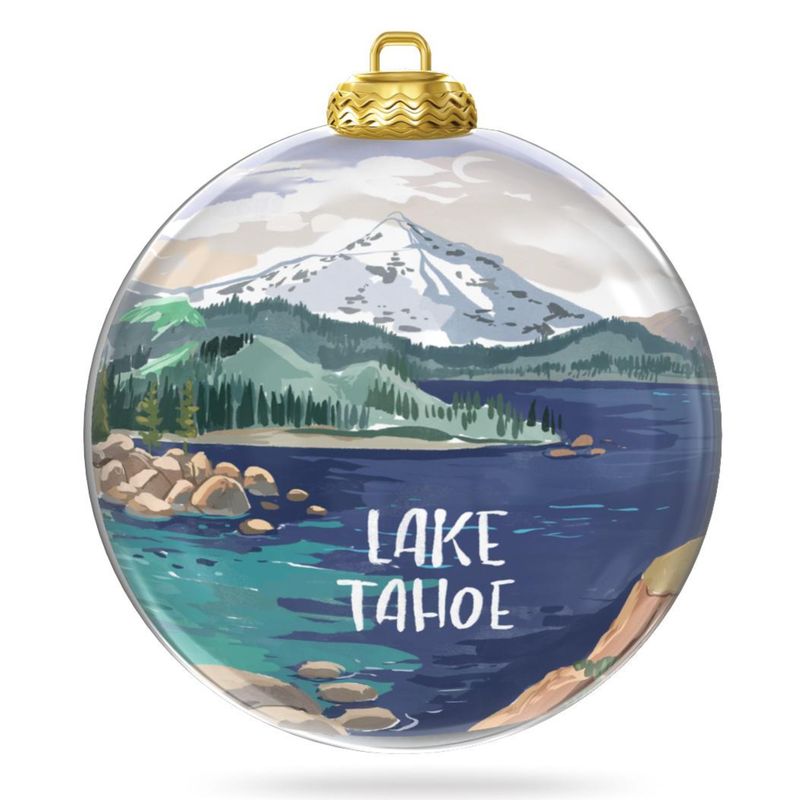 Colisco Lake Tahoe Mountain Hand Painted Ornament