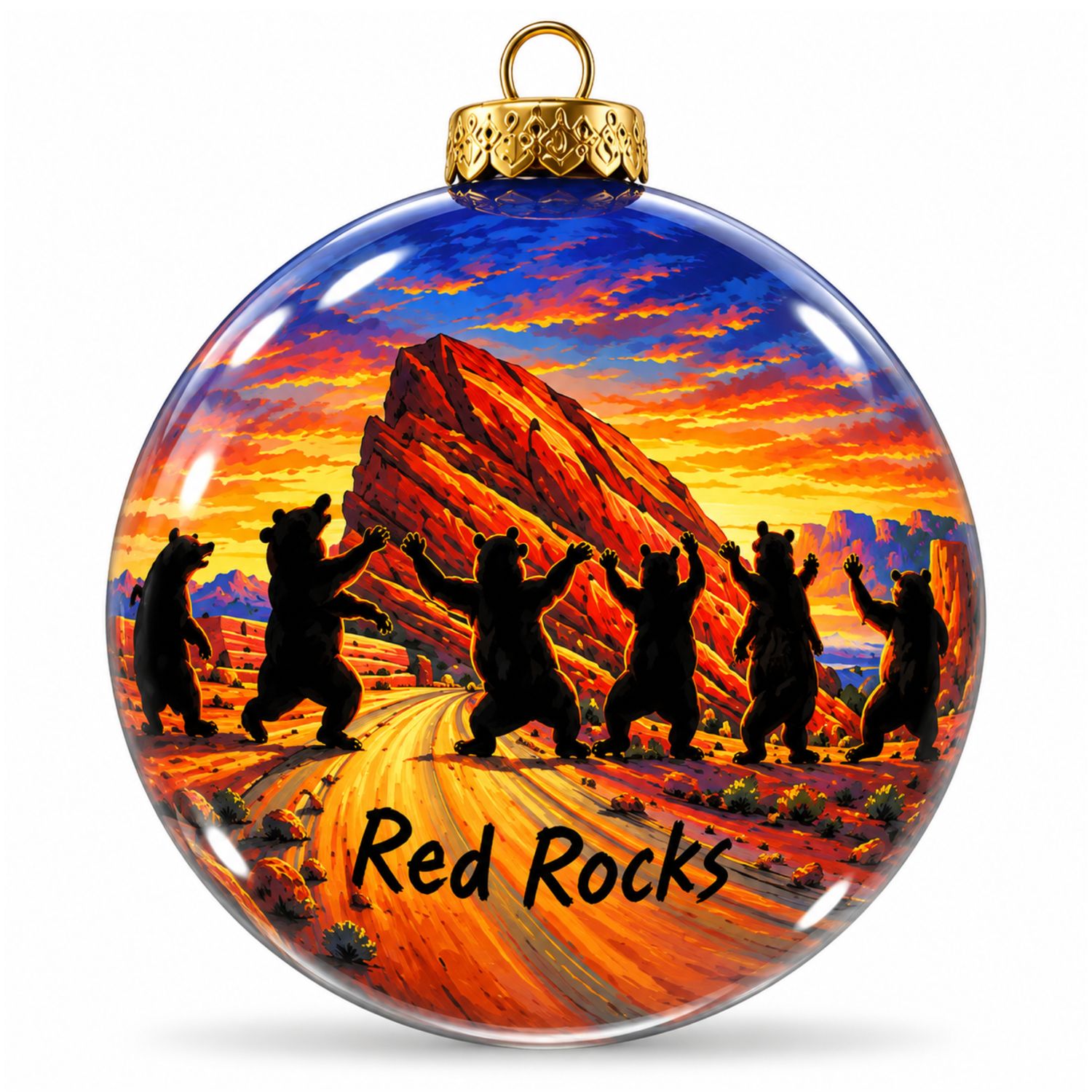 Colisco Red Rocks Bear Hand Painted Ornament