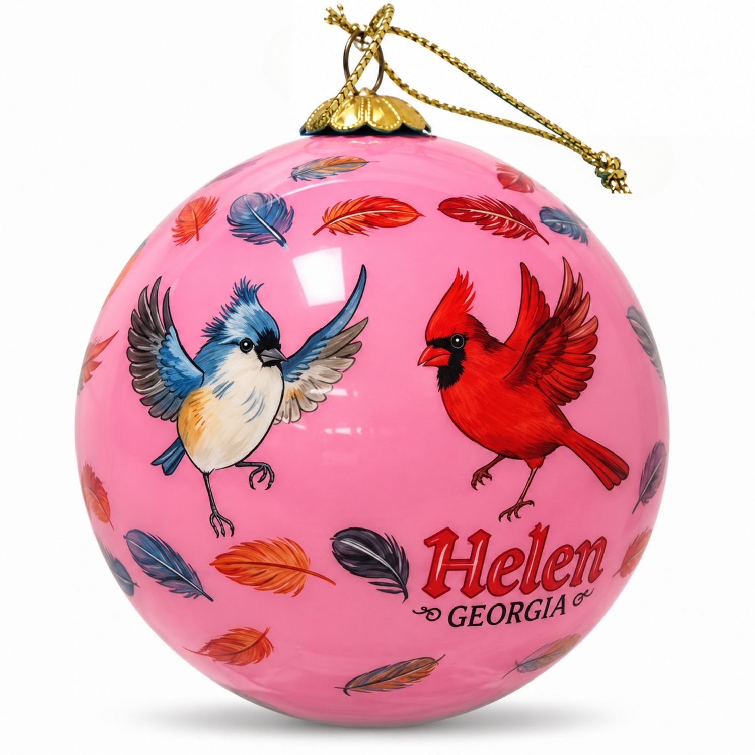 Colisco Helen Georgia Birds Hand Painted Ornament