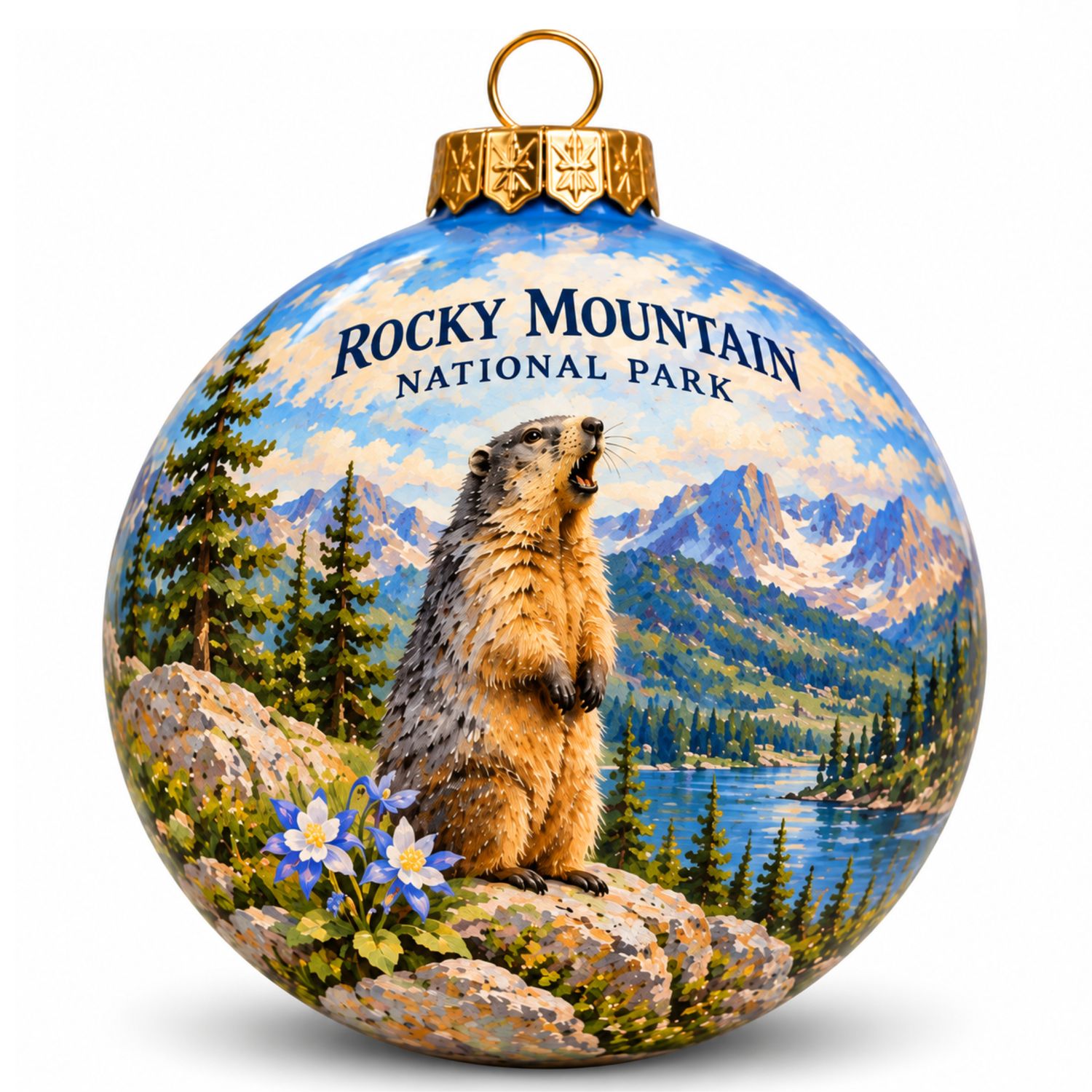 Colisco Rocky Mountain Marmot Hand Painted Ornament