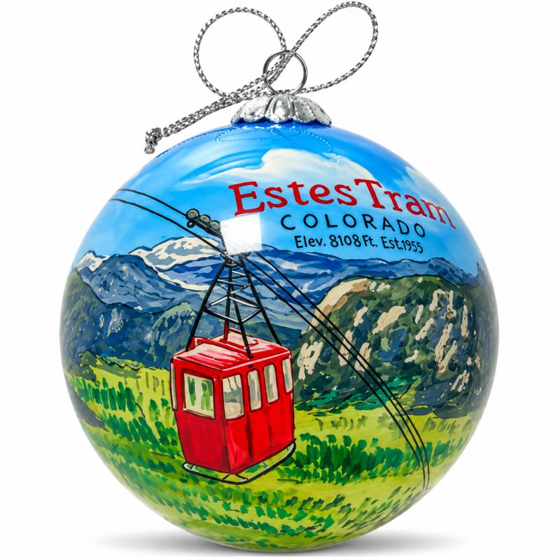 Colisco Estes Tram Colorado Hand Painted Ornament