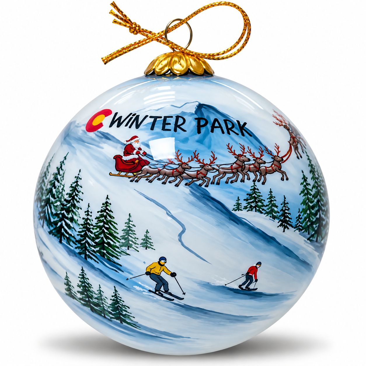 Colisco Winter Park Hand Painted Glass Ornament