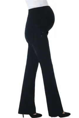 Maternity &quot;Leni&quot; Modern Boot Cut Denim Jeans Black/Blue