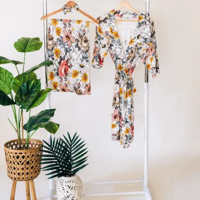 Vintage Floral Maternity Delivery Gown &amp; Vintage Floral Swaddle