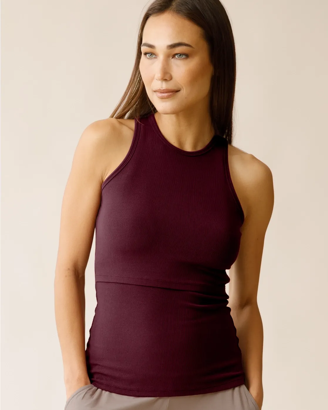 Ribbed Bamboo Racerback Nursing Tank