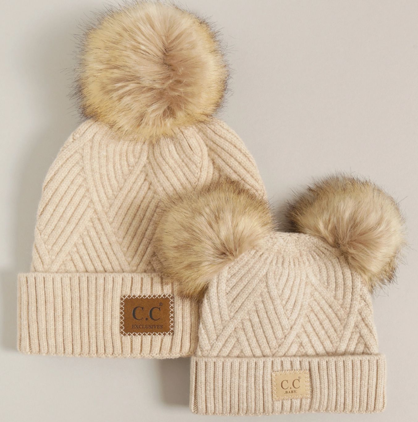 Mommy and Me Matching Beanies [Baby], Colour: Beige