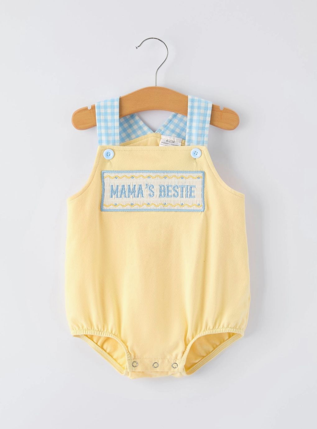 "MAMA'S BESTIE " Embroidered Baby Boy Romper