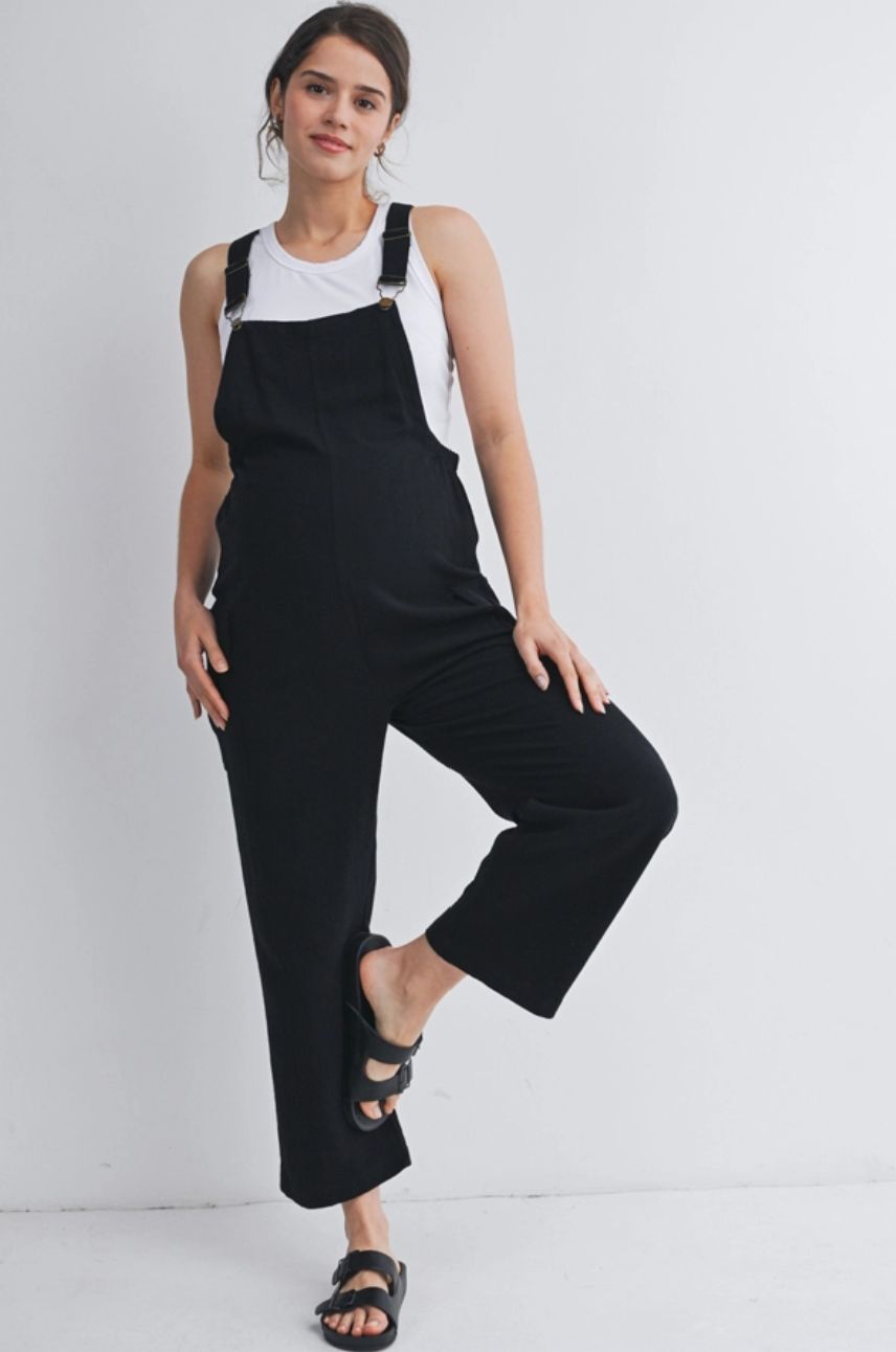 Straight Leg Maternity Adjustable Overalls