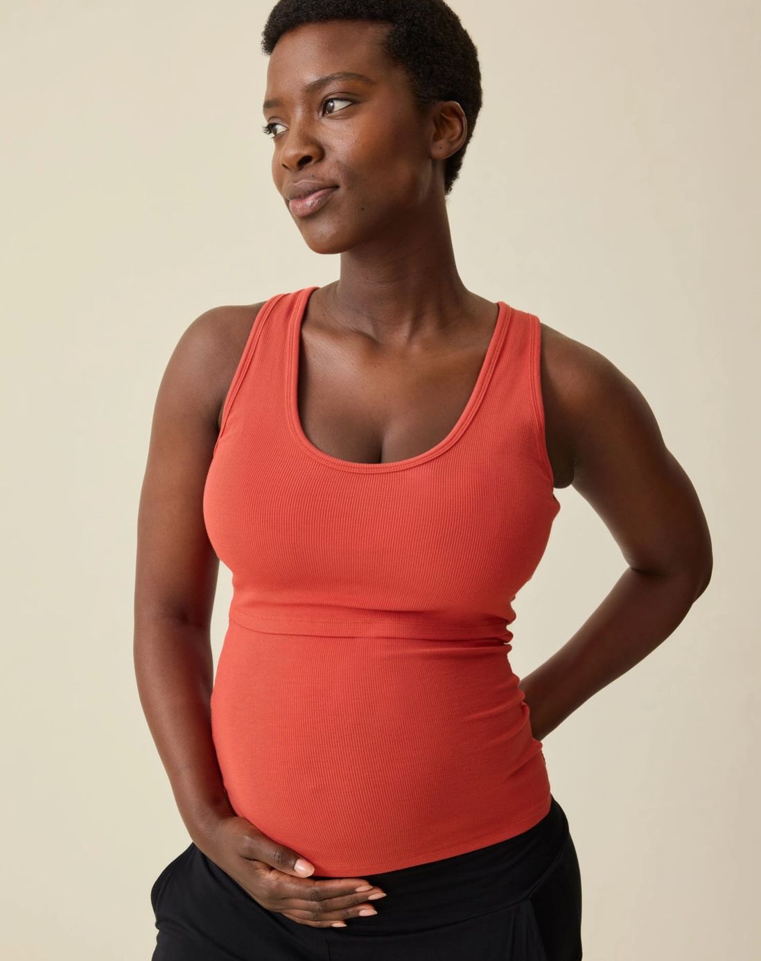Kindred Bravely Ribbed Bamboo Scoop Neck Nursing Tank