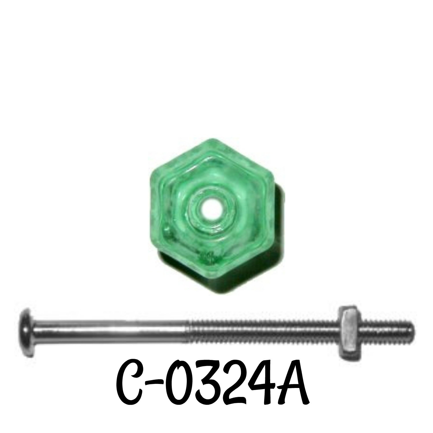 Glass Knob - Light Green - 15/16"
