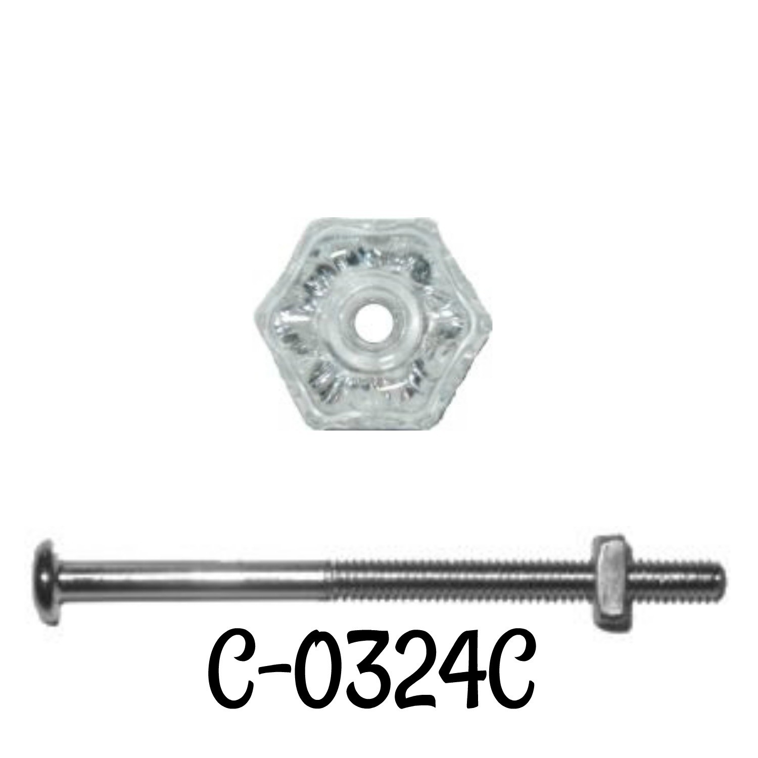 Glass Knob - Clear - 15/16"