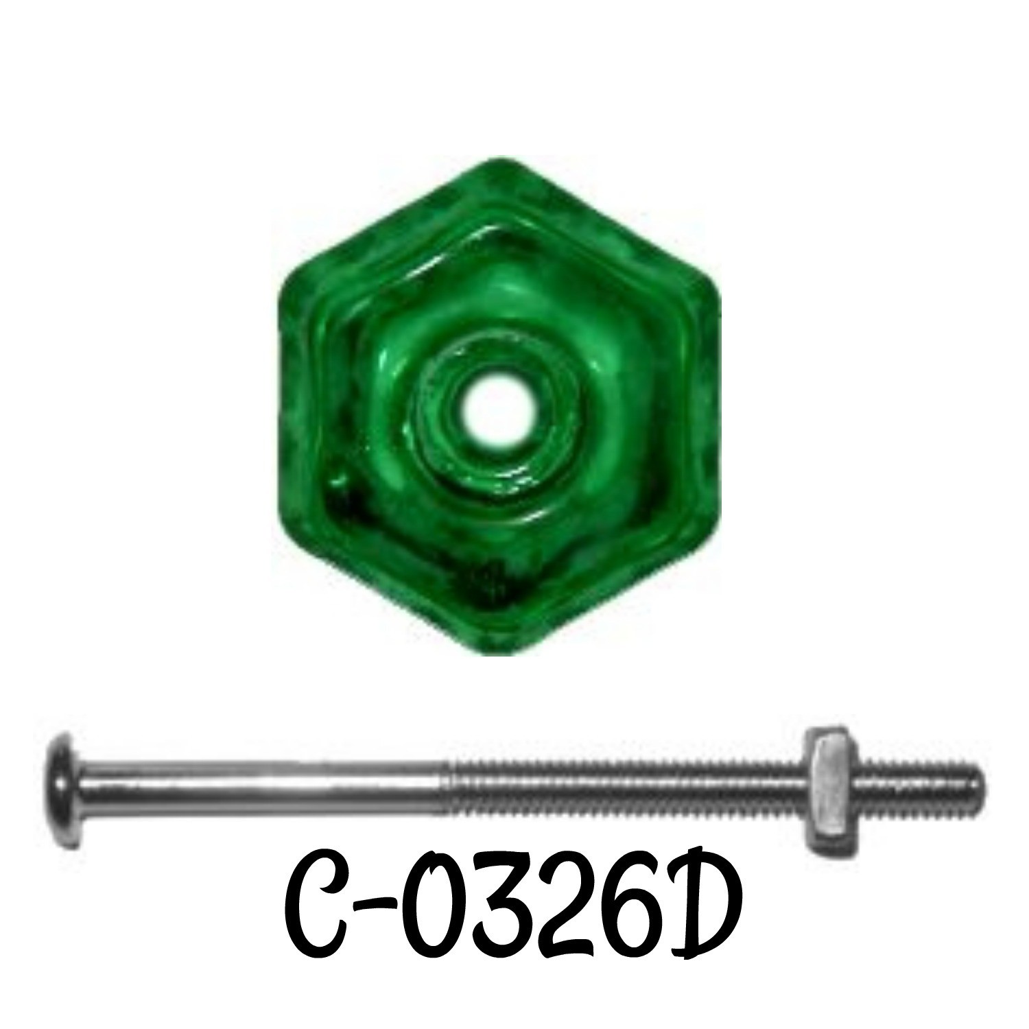 Glass Knob - Dark Green - 1 7/16"