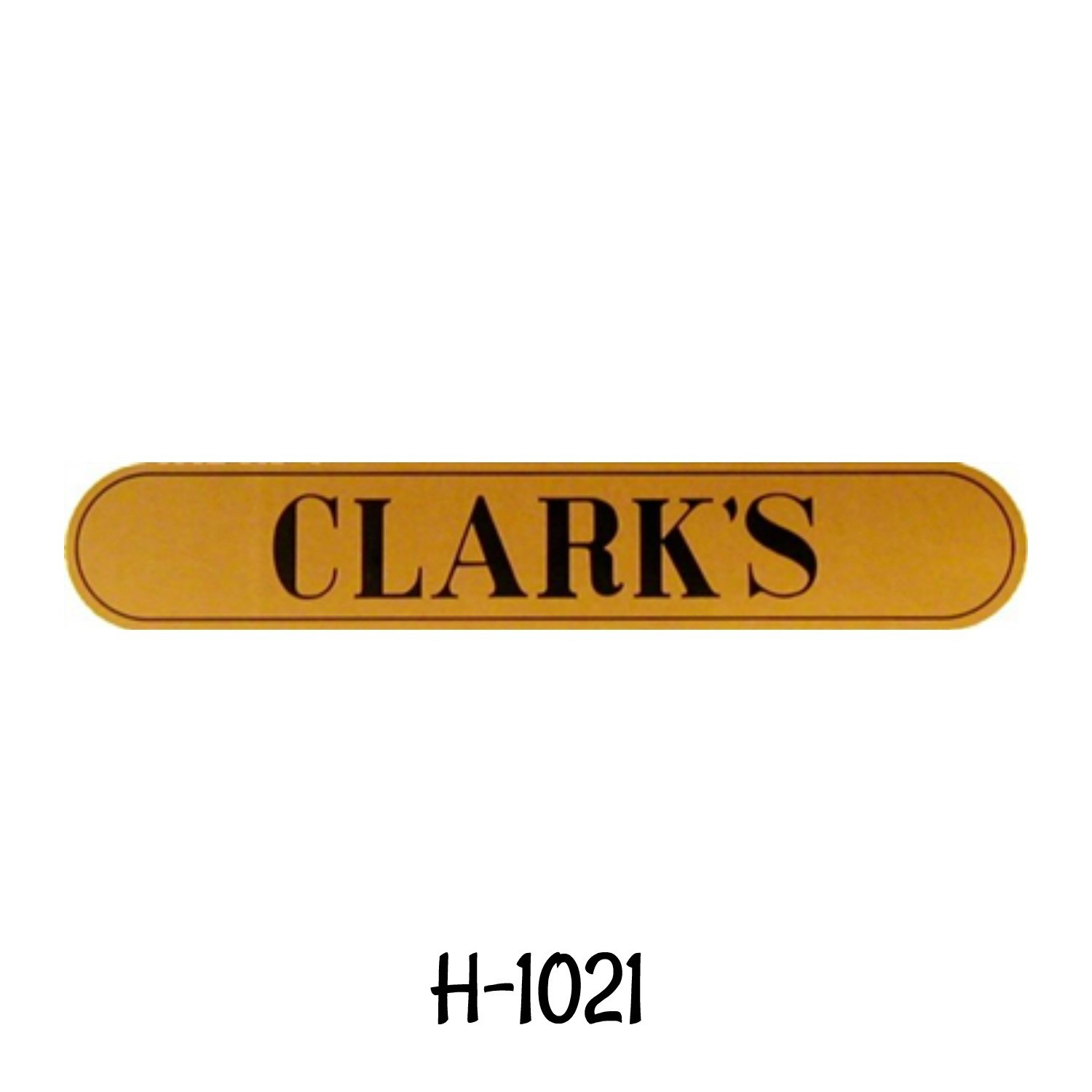 10 1/4 long 1 5/8 tall ClARKS SPOOL CABINET DECALS 4 PIECE SET Black on Gold 