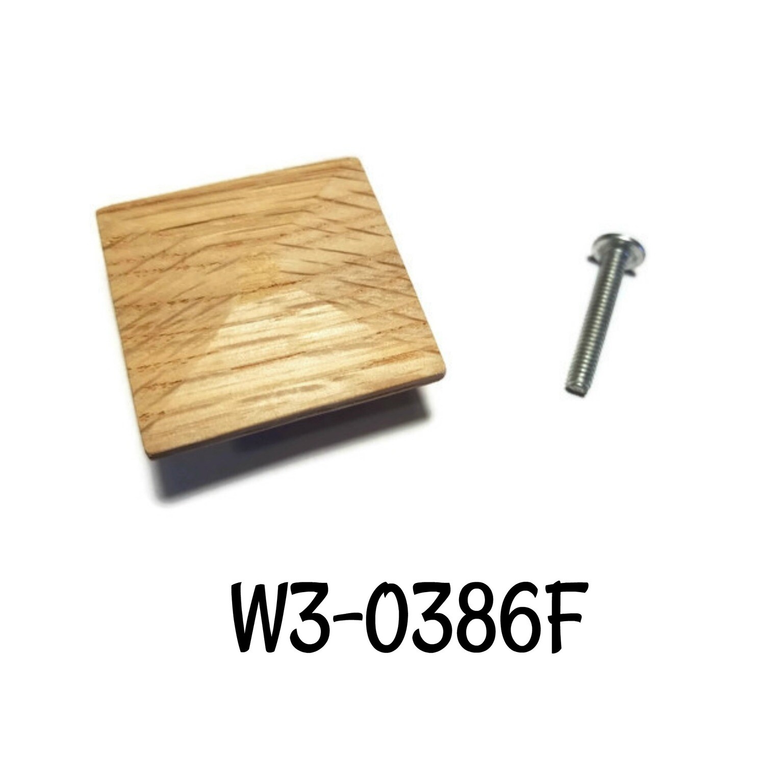 Square OAK Wood Grain Knob - 1-1/2"