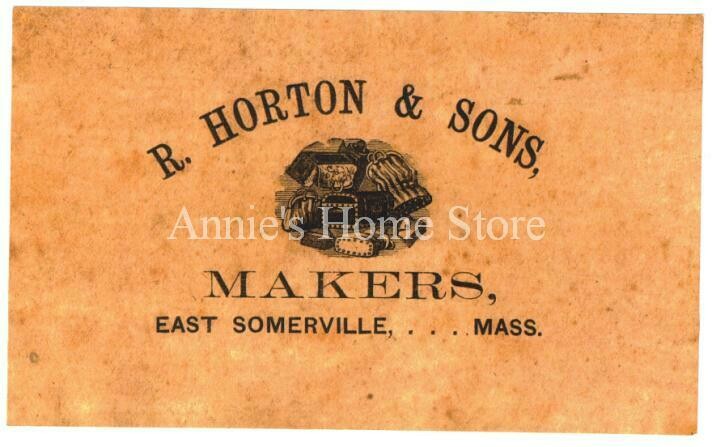 R. Horton & Sons Maker Label steamer trunk chest sticker decal interior