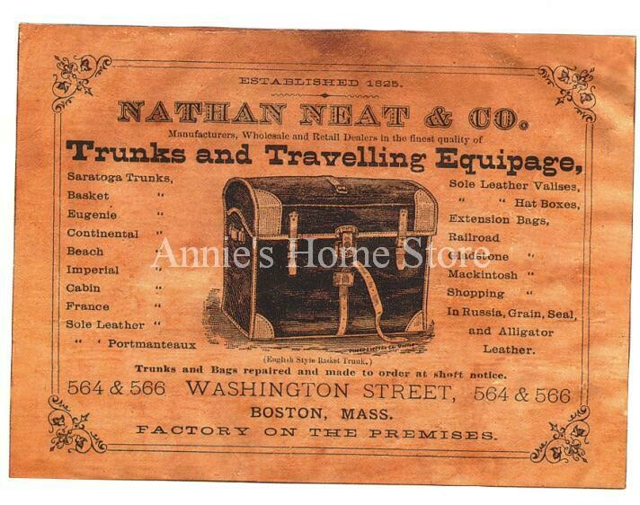 Nathan Neat &amp; Co. Maker Label steamer trunk chest sticker decal interior