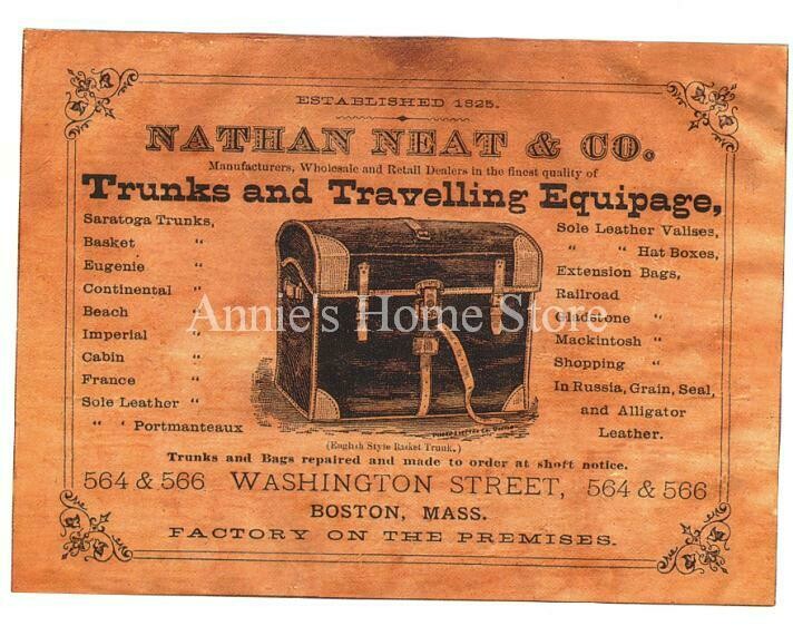 Nathan Neat & Co. Maker Label steamer trunk chest sticker decal interior
