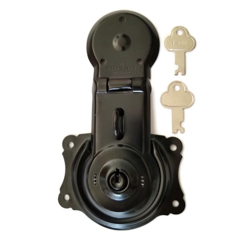 Trunk Lock with Keys - Black Powder Coated Steel