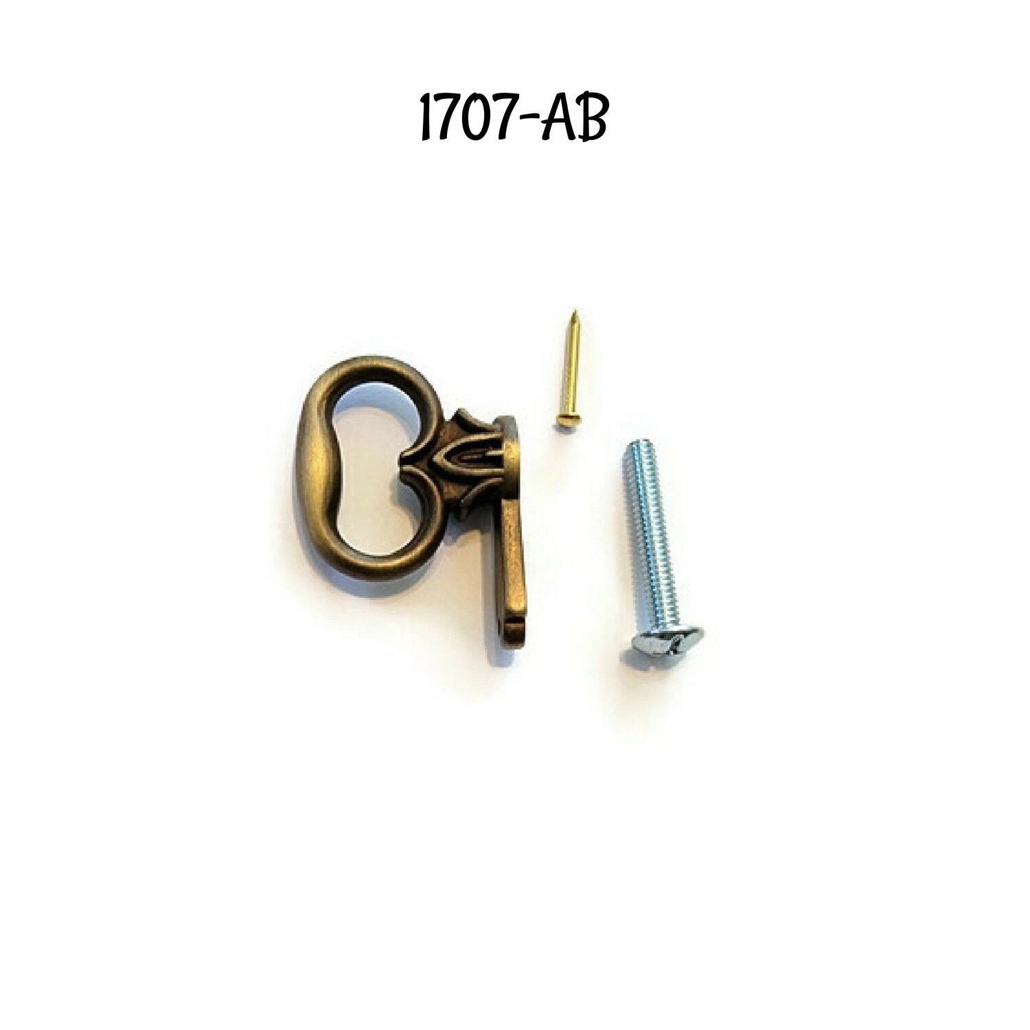 Colonial Revival Style Cast Antiqued Brass Mock Key Pull