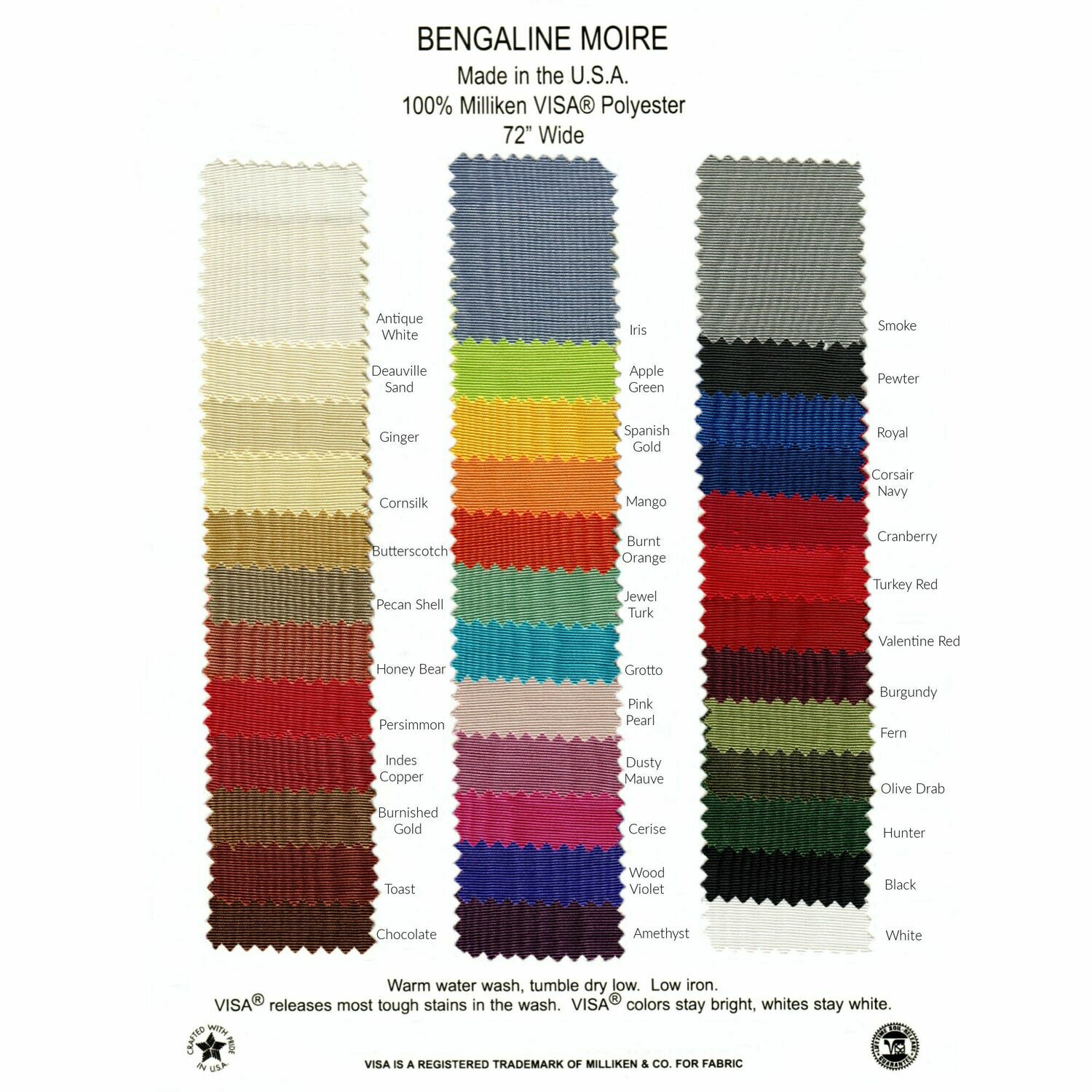 Bengaline Moiré 72" Swatch Card