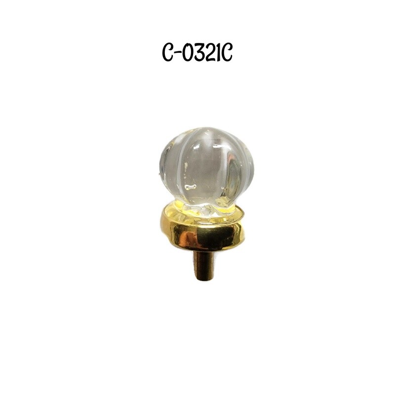 Glass Knob with Brass Base - 1