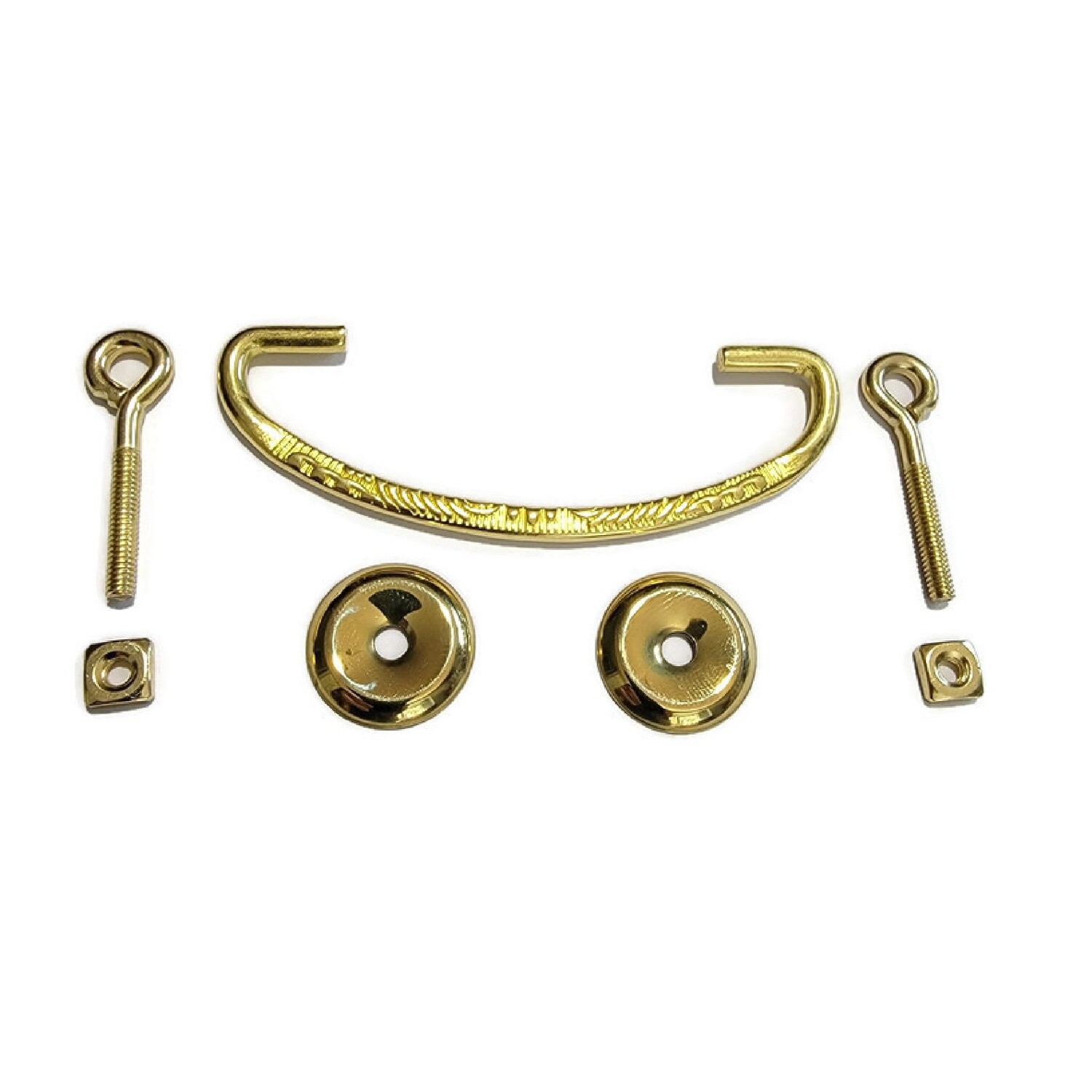 Polished Stamped brass bail pull Victorian