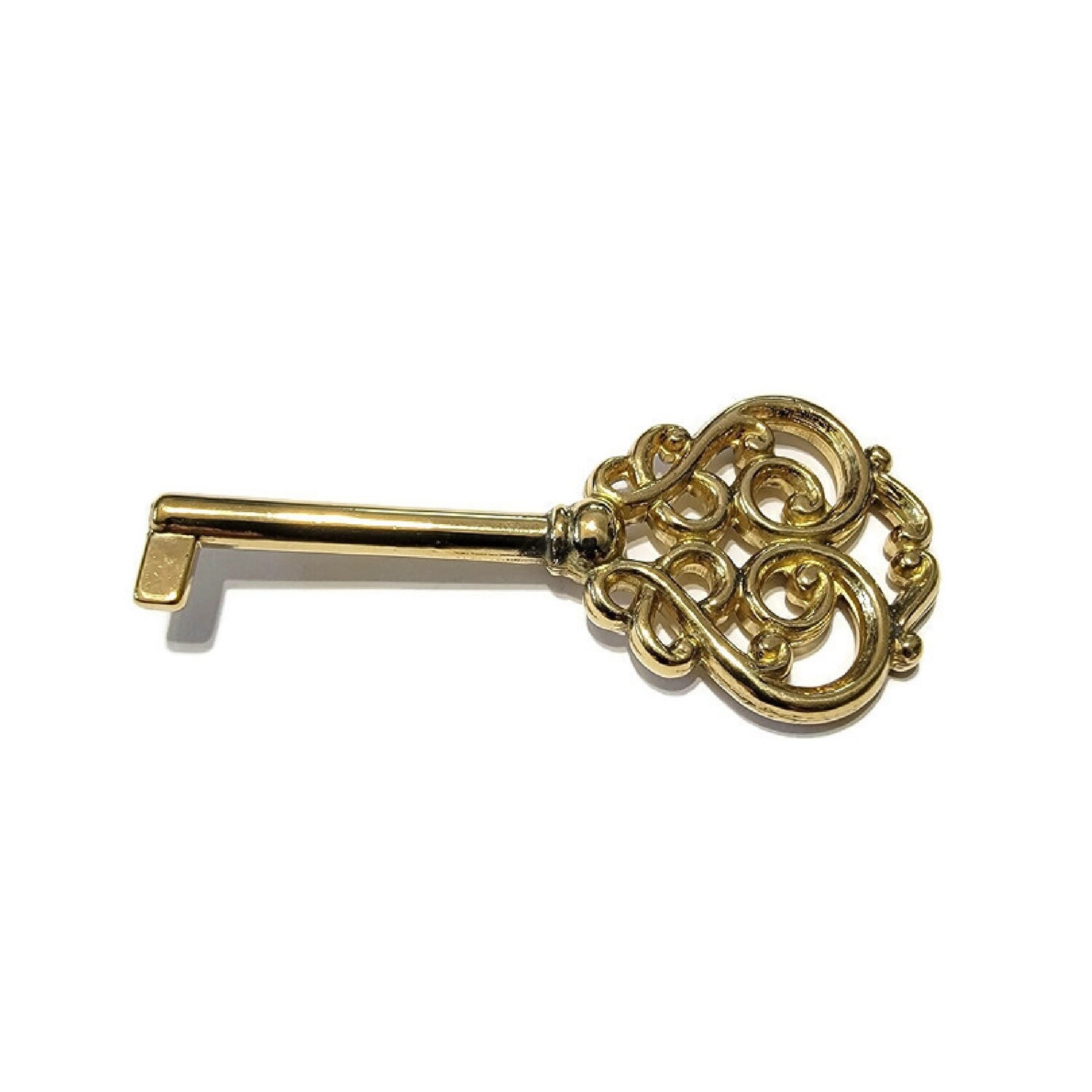 Key - Fancy Brass Polished Cast Antique Skeleton