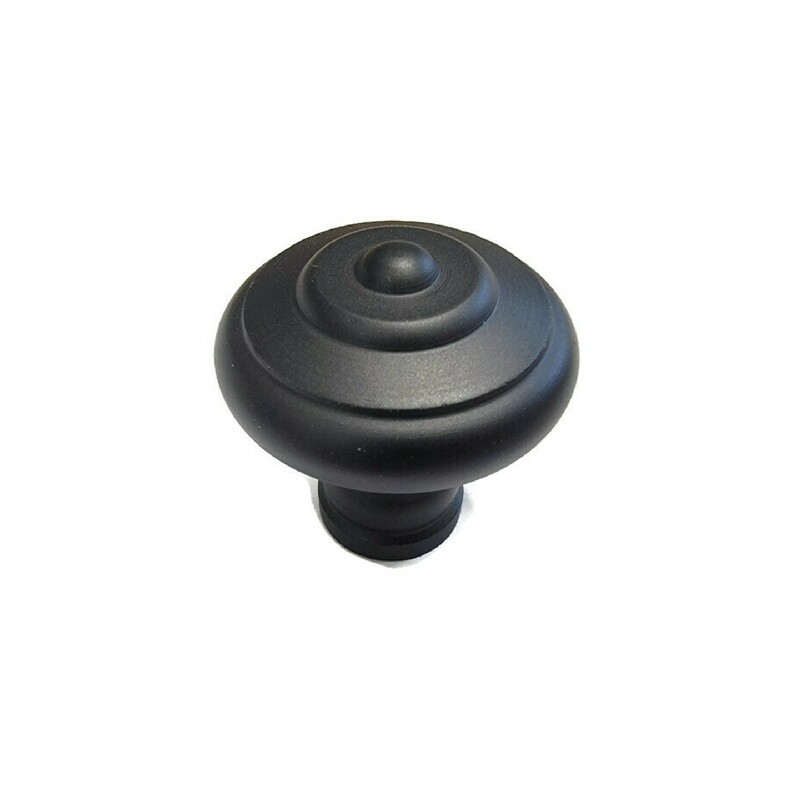 Cast Iron Knob with Concentric Rings - 1-1/8
