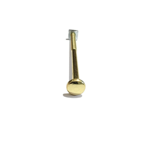 3" Bolt Screw with Nut - Brass Plated - Glass or Porcelain Knobs