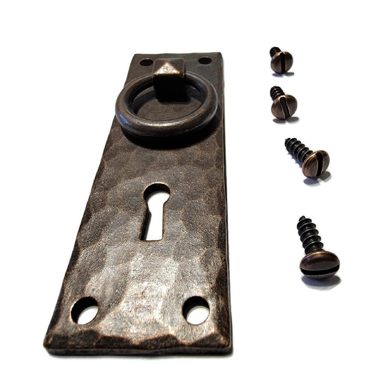 Hammered Forged Brass Mission Style Vertical DOOR PULL with Antique Copper Finish