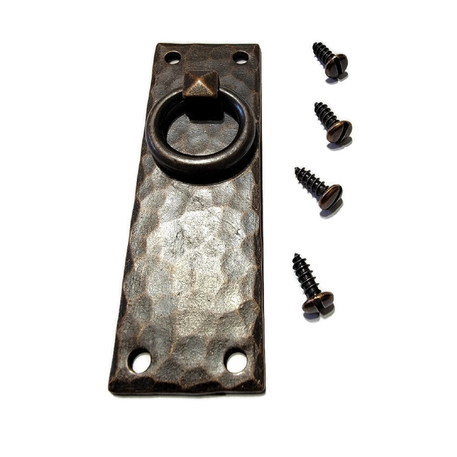 Hammered Forged Brass Mission Style Vertical DOOR PULL with Antique Copper Finish