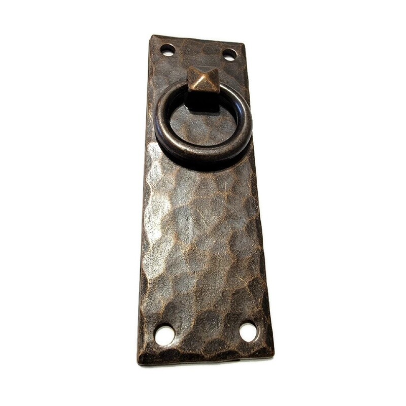Hammered Forged Brass Mission Style Vertical DOOR PULL with Antique Copper Finish