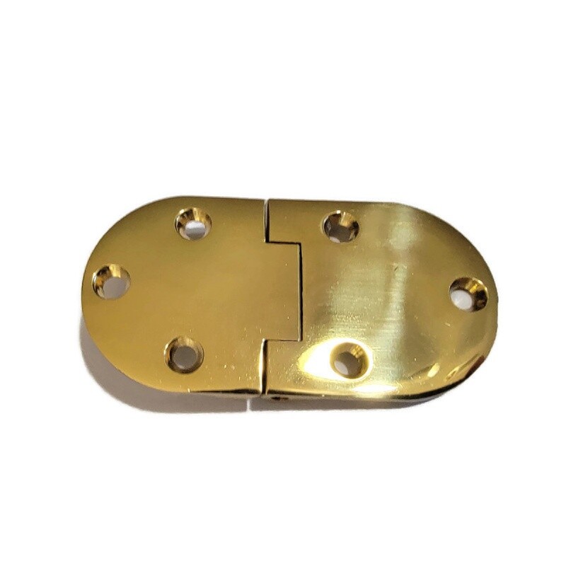 Brass English Butler Tray Hinge with Round Ends oval
