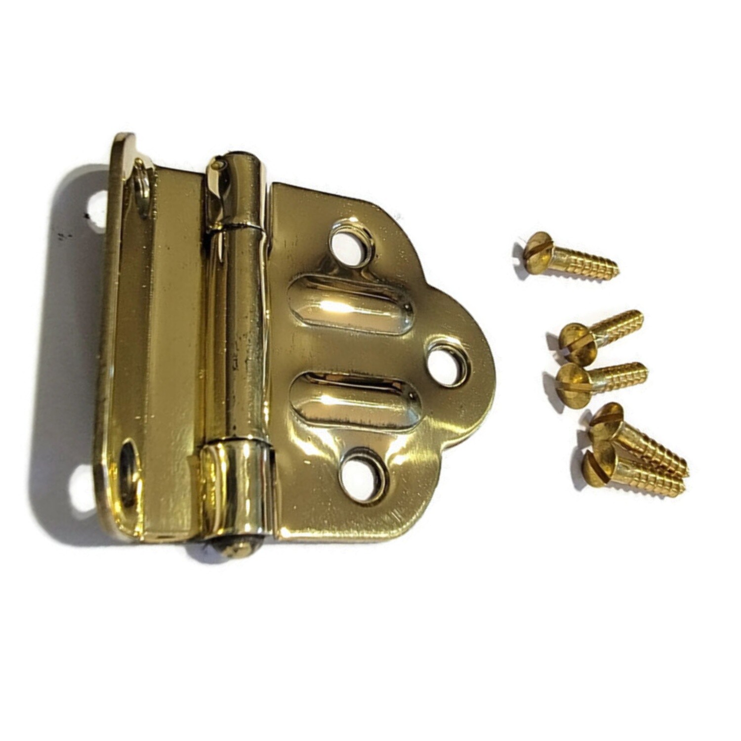 McDougall Cabinet Hinge - Polished Stamped Brass