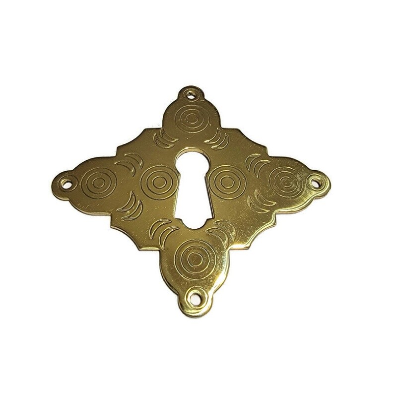 Victorian Style Stamped Chased Brass keyhole cover