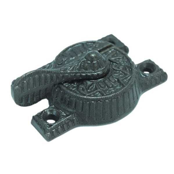 Fancy Victorian Sash Lock - Iron - Latch and Catch Lacquer Coated