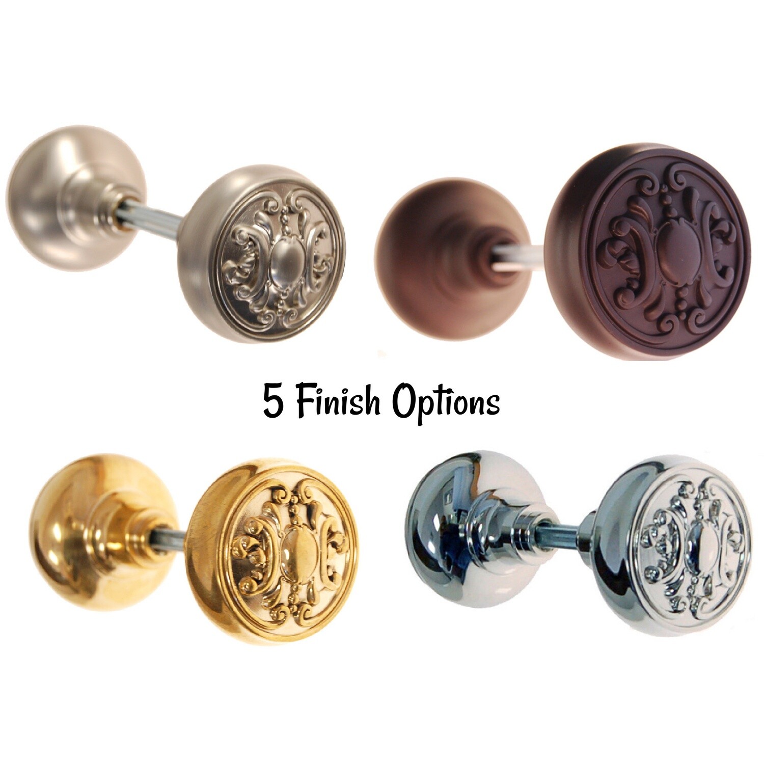 Brass Door Knob Acanthus Design
