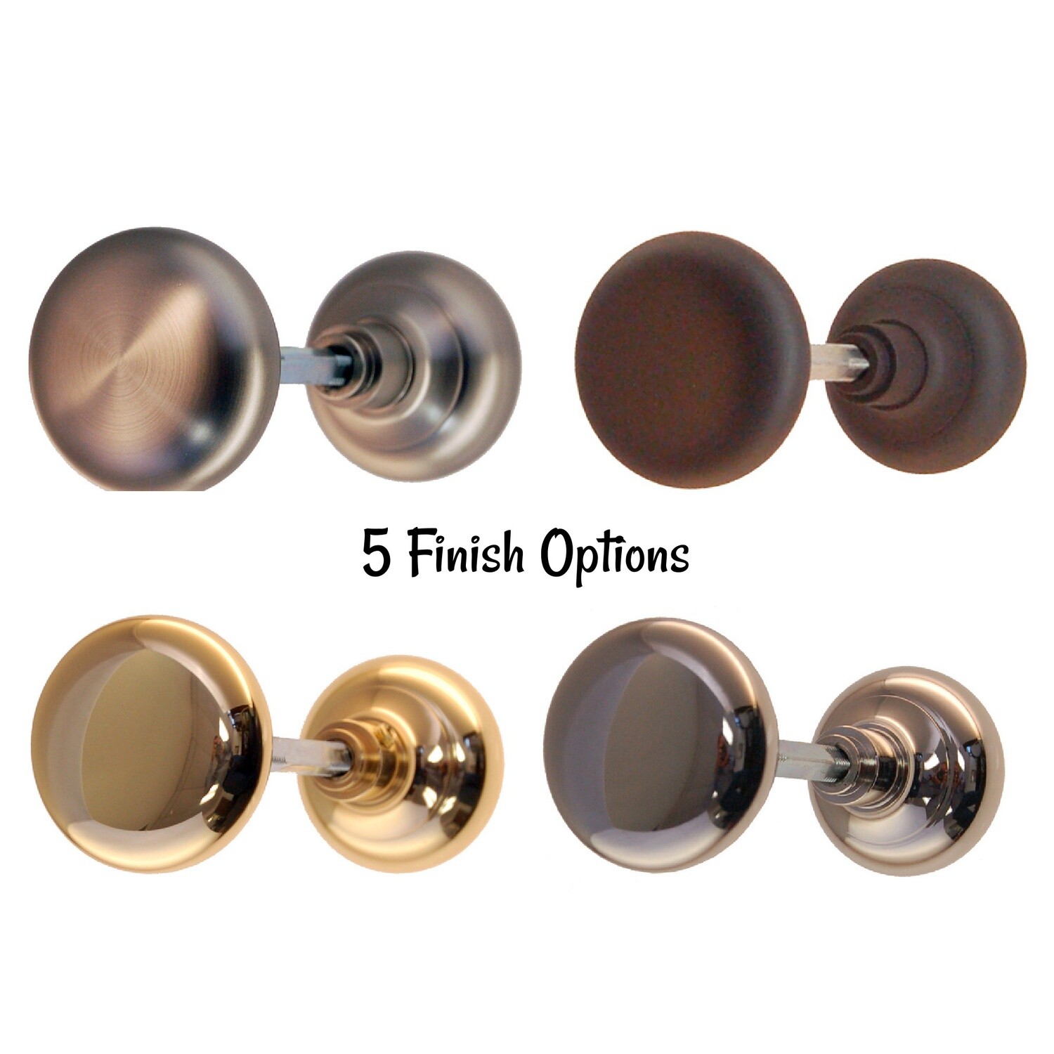 Heavy Solid Brass Door Knob Smooth Design