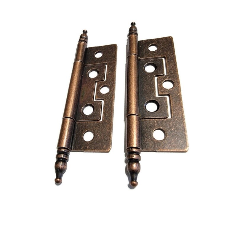 Steeple tipped steel hinges with antique copper finish