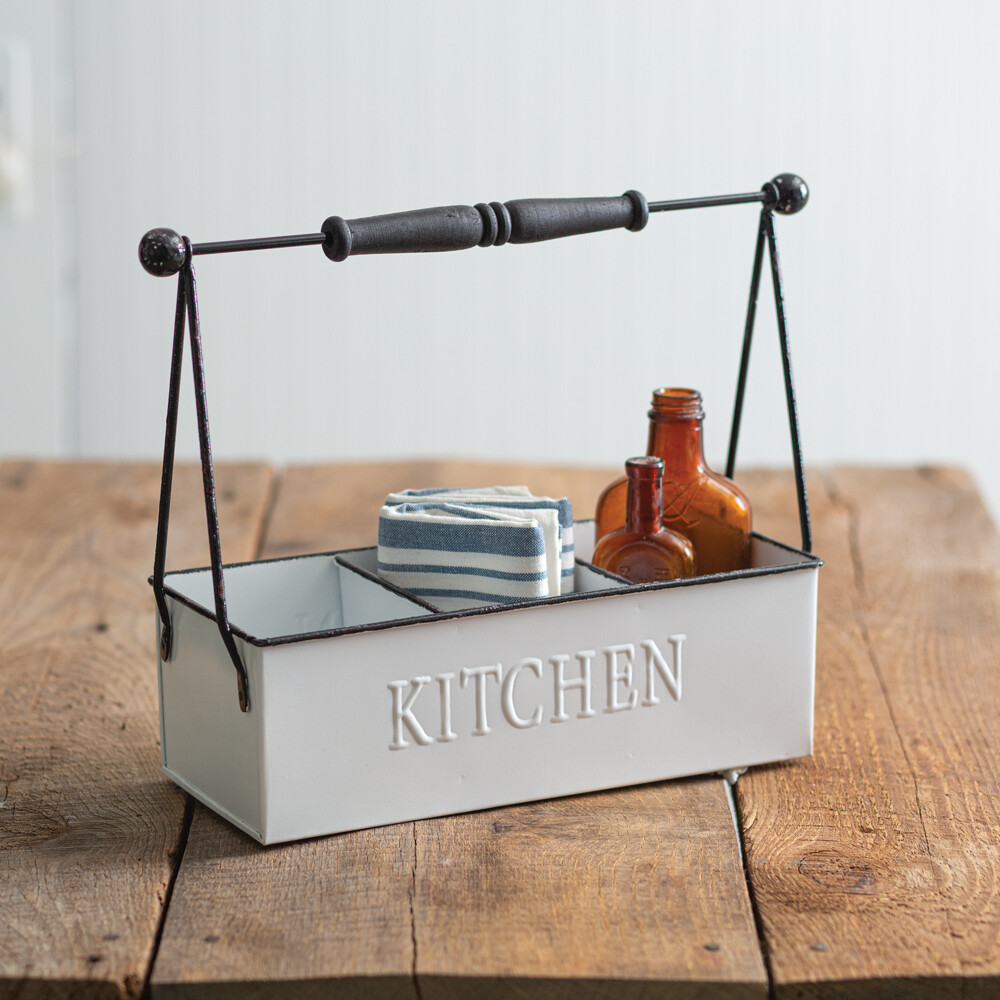 Kitchen Caddy with Black Handle or Paper Towel Holder