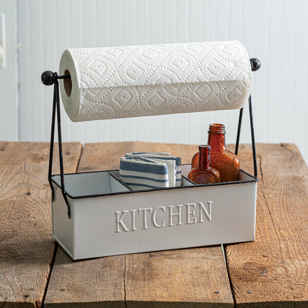 Kitchen Caddy with Black Handle or Paper Towel Holder