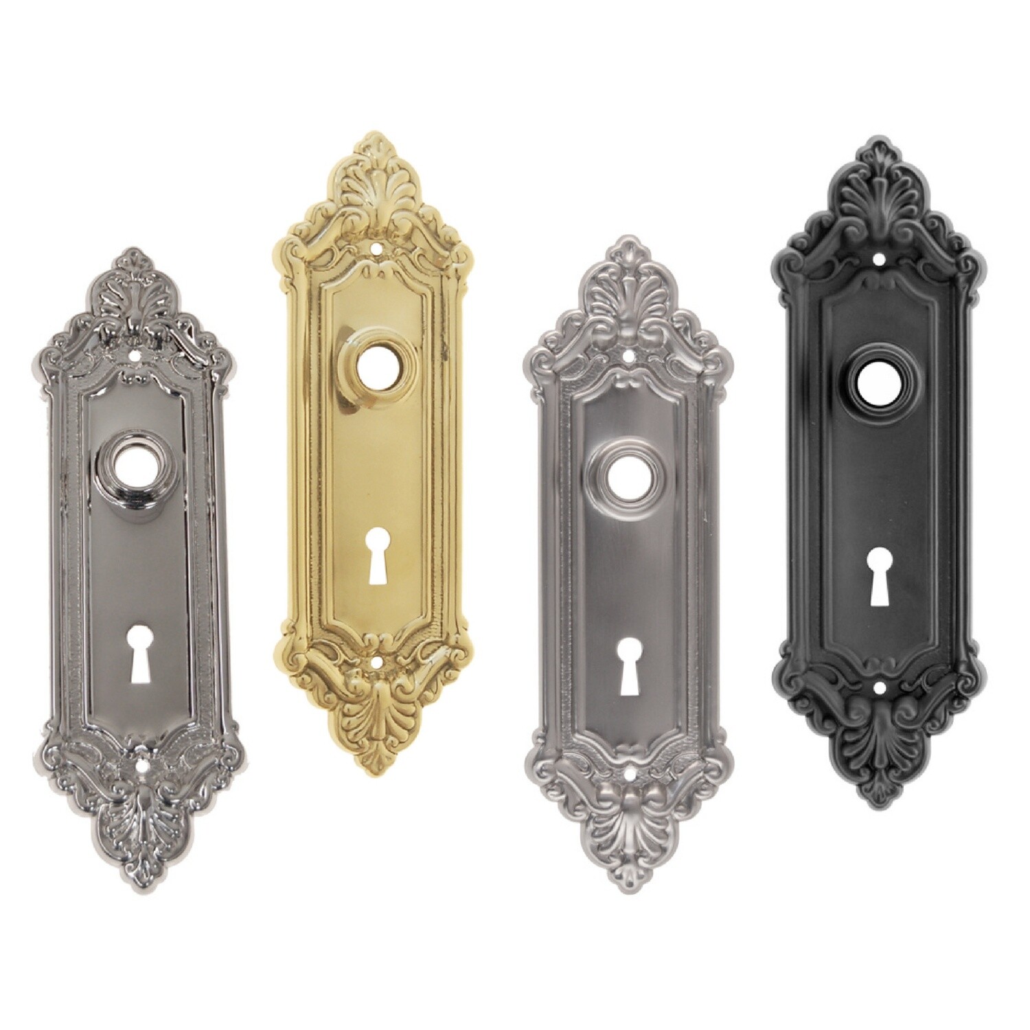 Door plate with hub and keyhole Victorian design