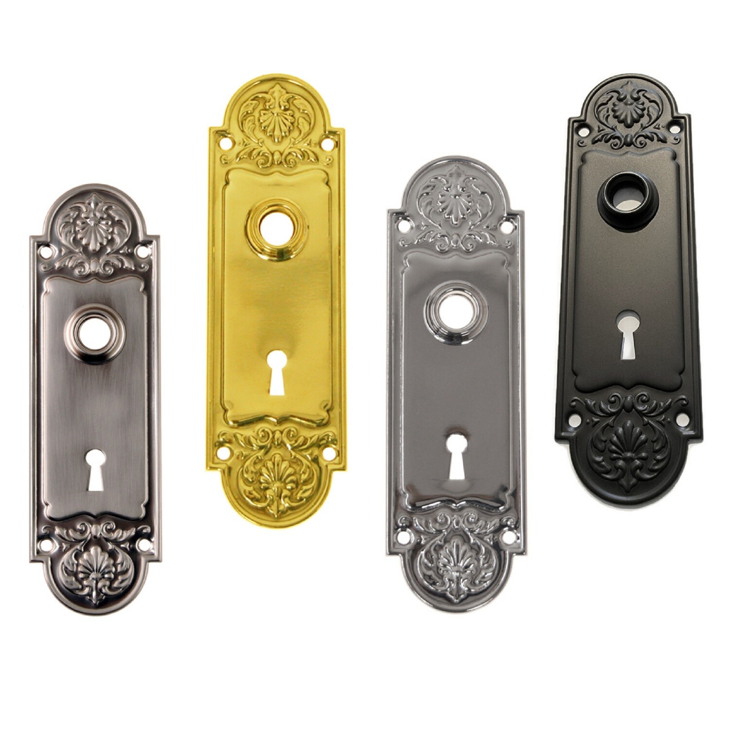 Door plate with hub and keyhole Graceful Design
