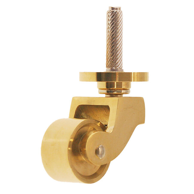 1&quot; Cast Brass PLATFORM CASTER with Polished Brass Finish