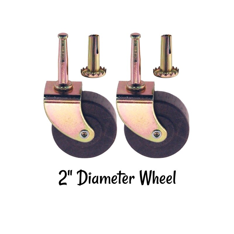 Pair of Small Furniture Wood Caster - 2