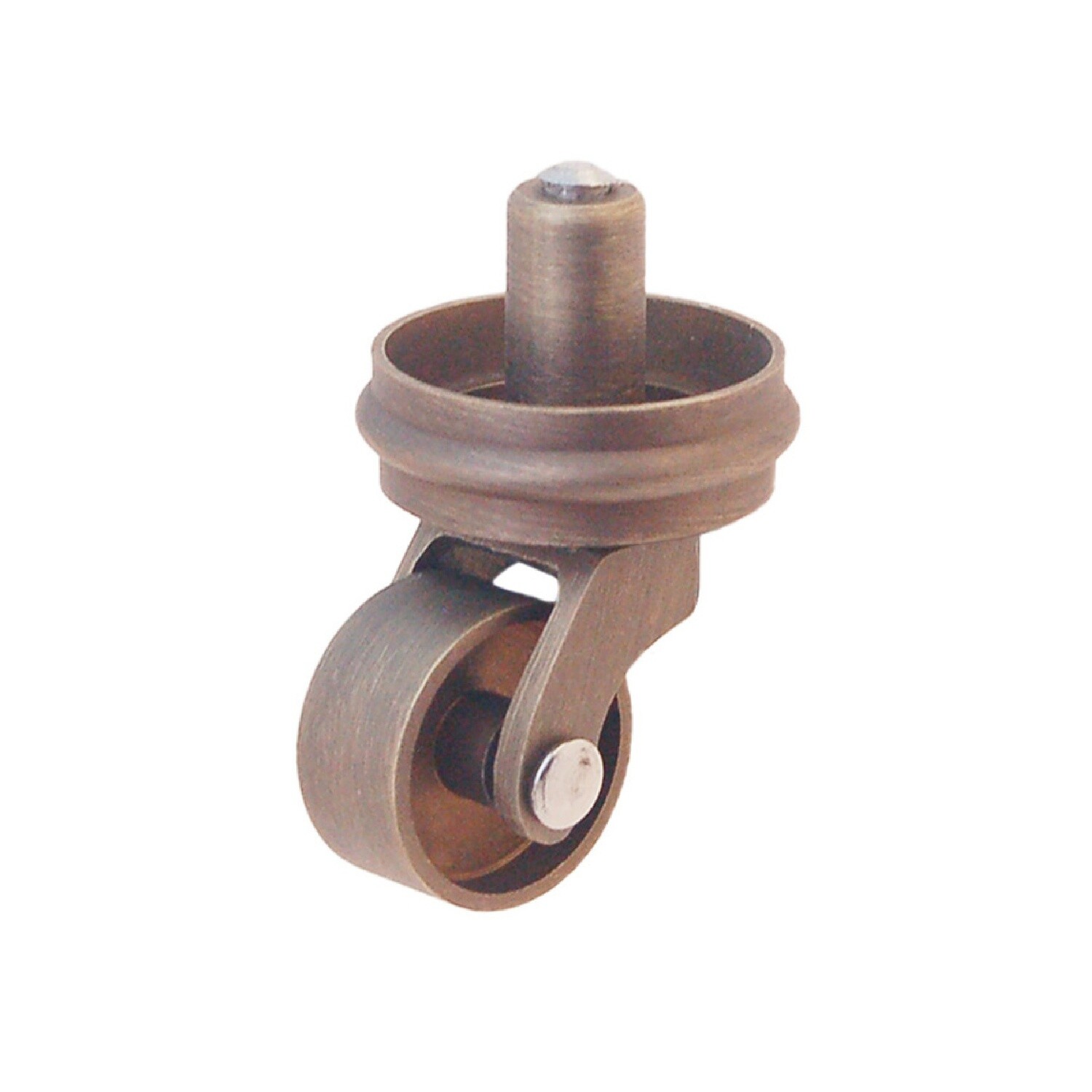 3/4" Antique Furniture Caster- Small -  Antiqued Brass