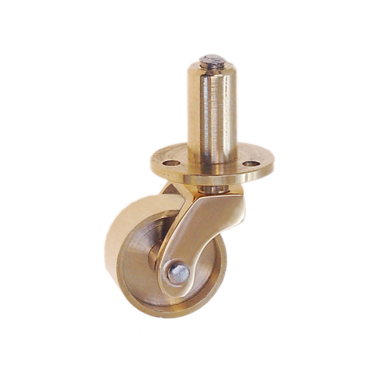 3/4&quot; Antique Furniture Caster- Small -  Polished Brass